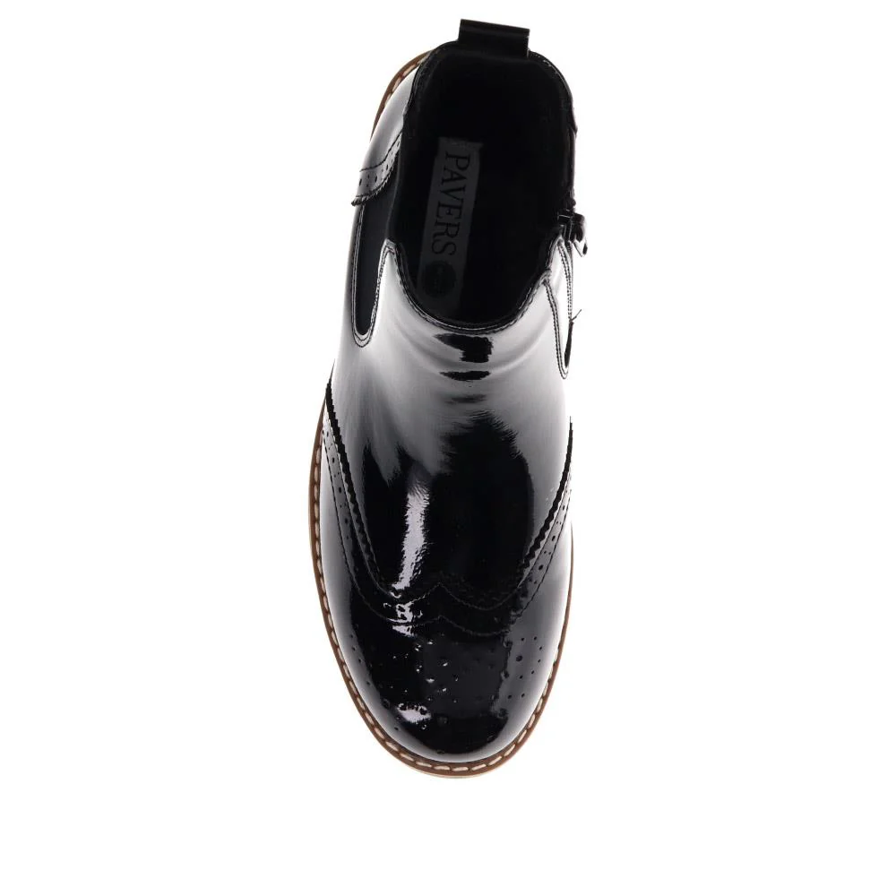 Wide Fit Ankle Boots  - WBINS40231 / 326 348 - Black Patent - Image 4