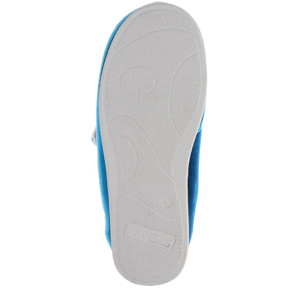 Wide Fit Warm Antibacterial Slippers - QING32015 / 319 076 - Blue Teal - Image 4