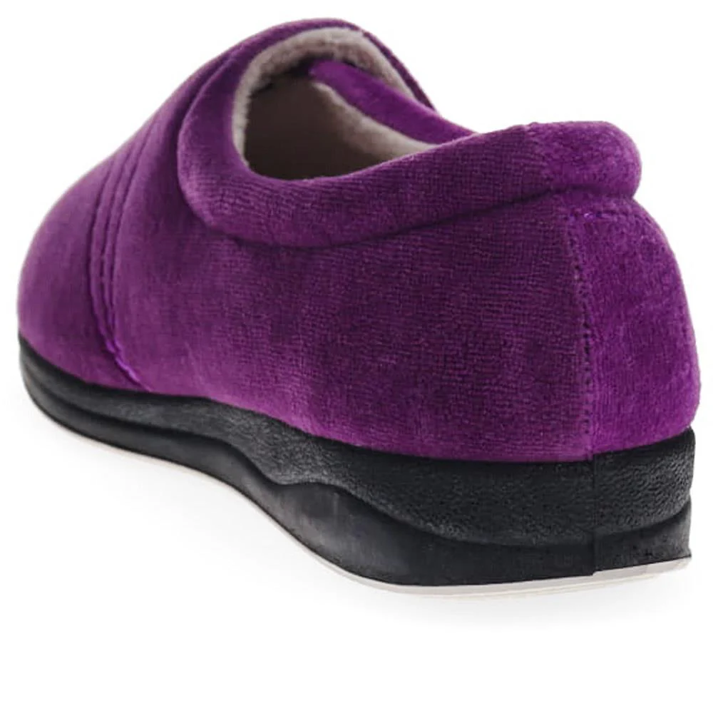 Wide Fit Warm Antibacterial Slippers - QING32015 / 319 076 - Purple - Image 3