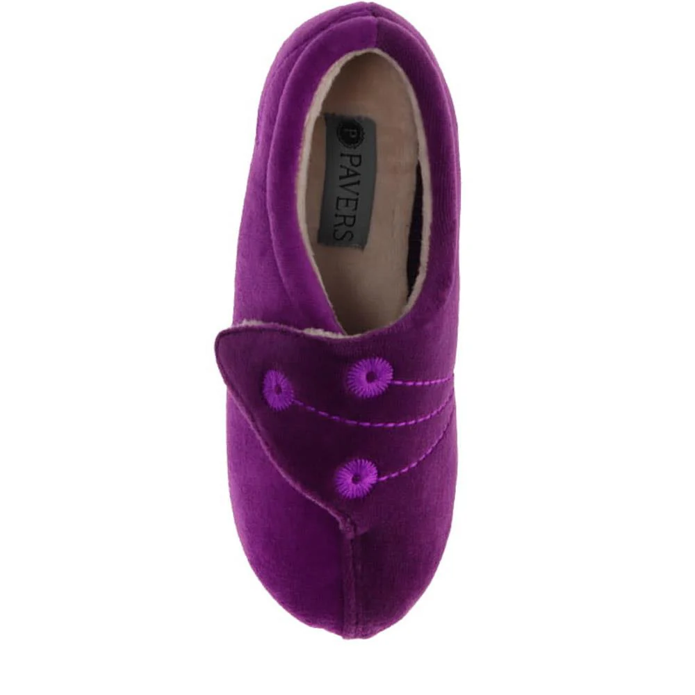 Wide Fit Warm Antibacterial Slippers - QING32015 / 319 076 - Purple - Image 5
