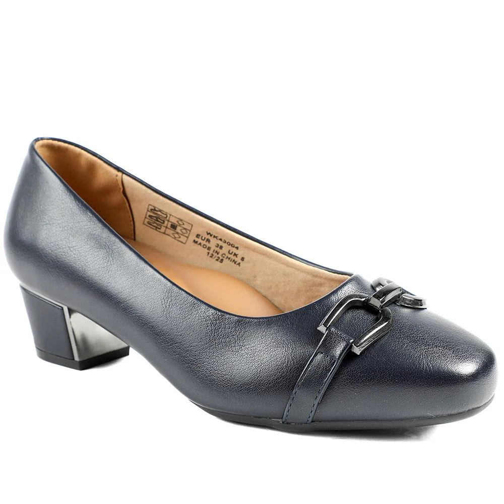 Wide Fit Block Heel Court Shoes - WK43004 / 328 968 - Image 2