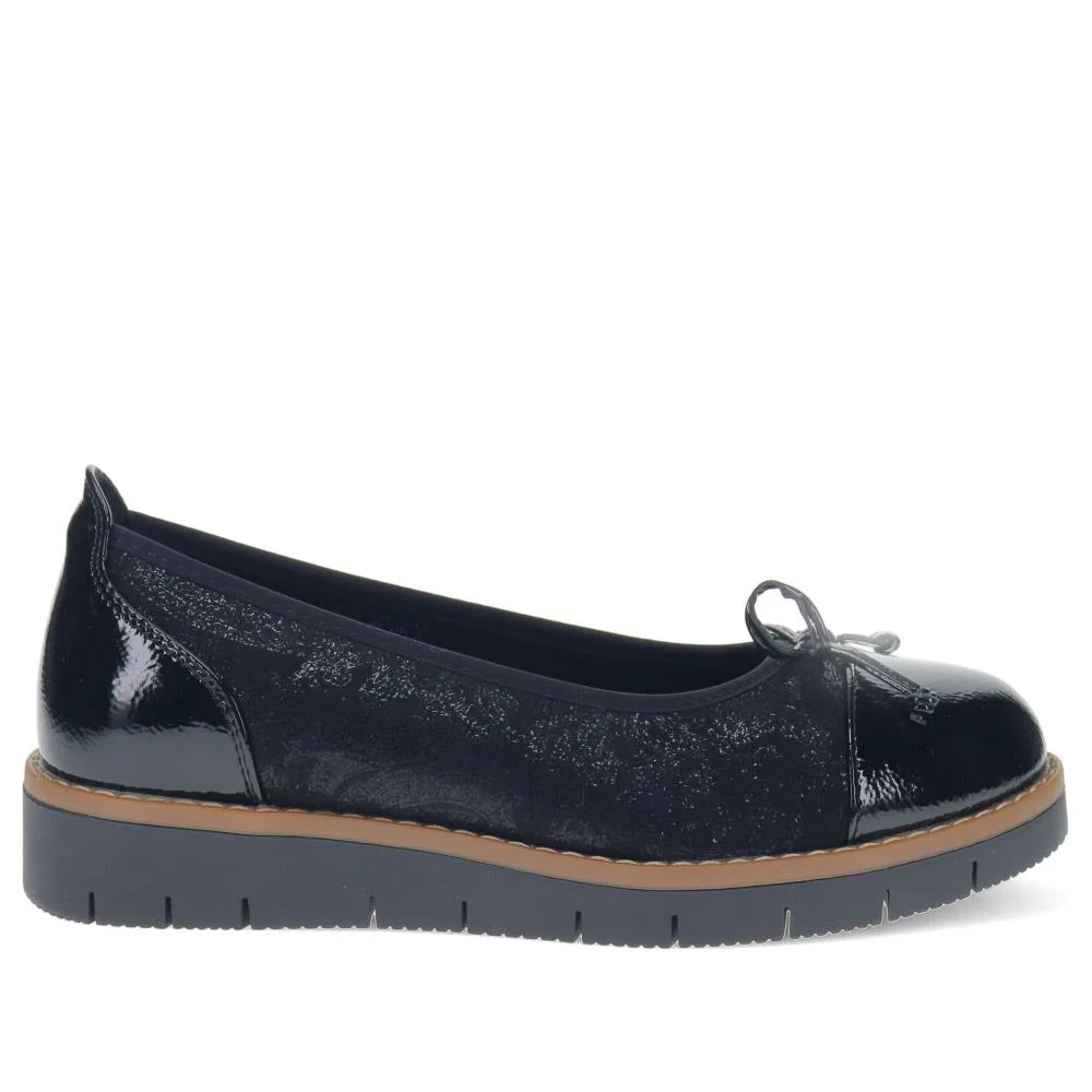 Wide Fit Bow-Detailed Pumps - WBINS40245 / 326 526 - Black-Black Patent - Image 2