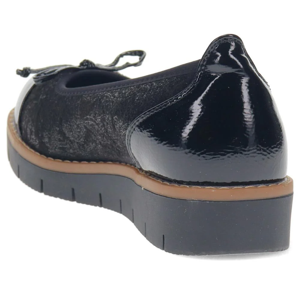 Wide Fit Bow-Detailed Pumps - WBINS40245 / 326 526 - Black-Black Patent - Image 3