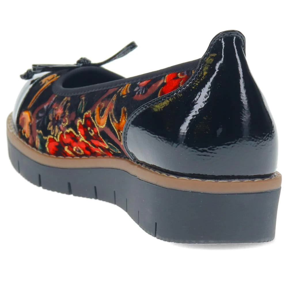 Wide Fit Bow-Detailed Pumps - WBINS40245 / 326 526 - Black Floral - Image 3
