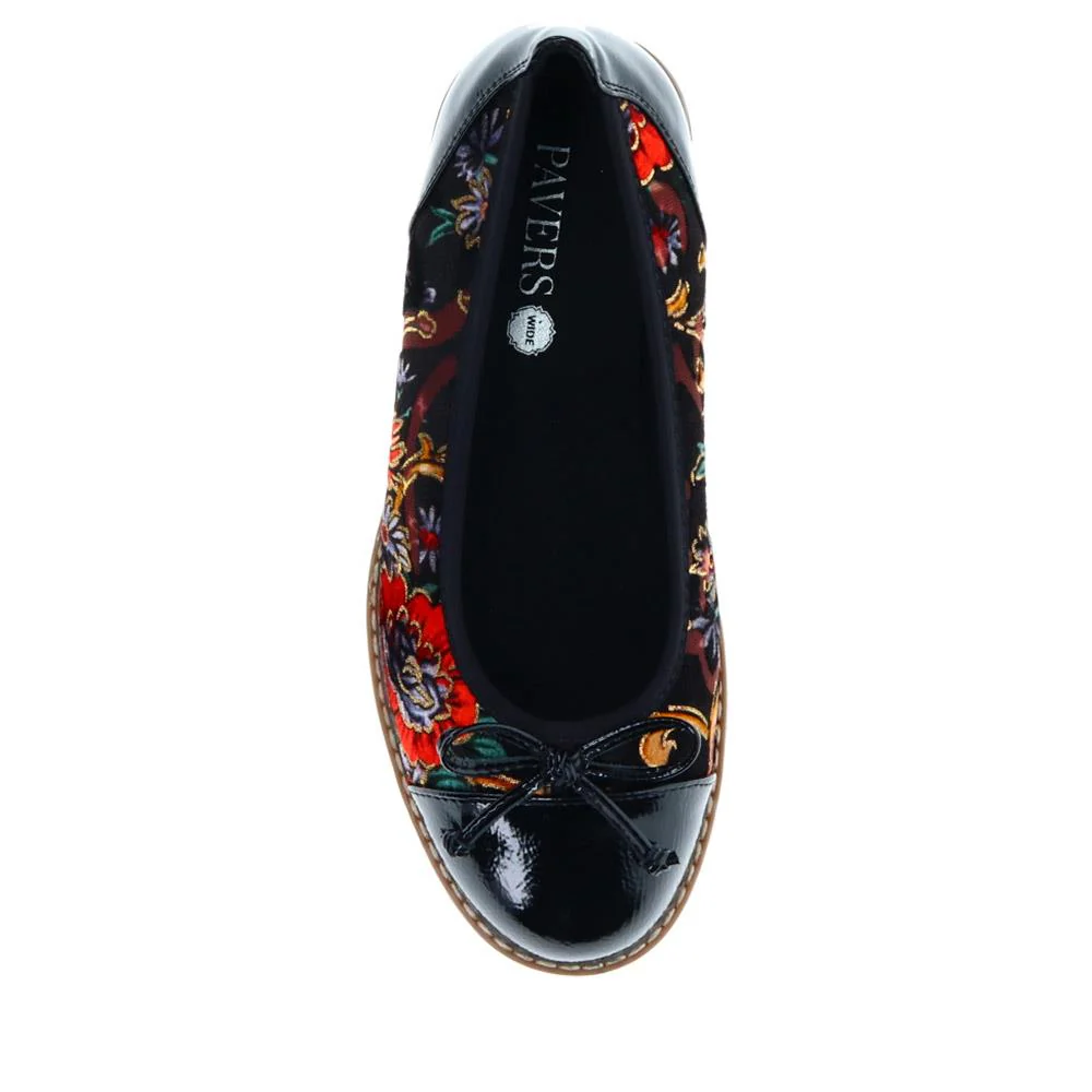 Wide Fit Bow-Detailed Pumps - WBINS40245 / 326 526 - Black Floral - Image 4