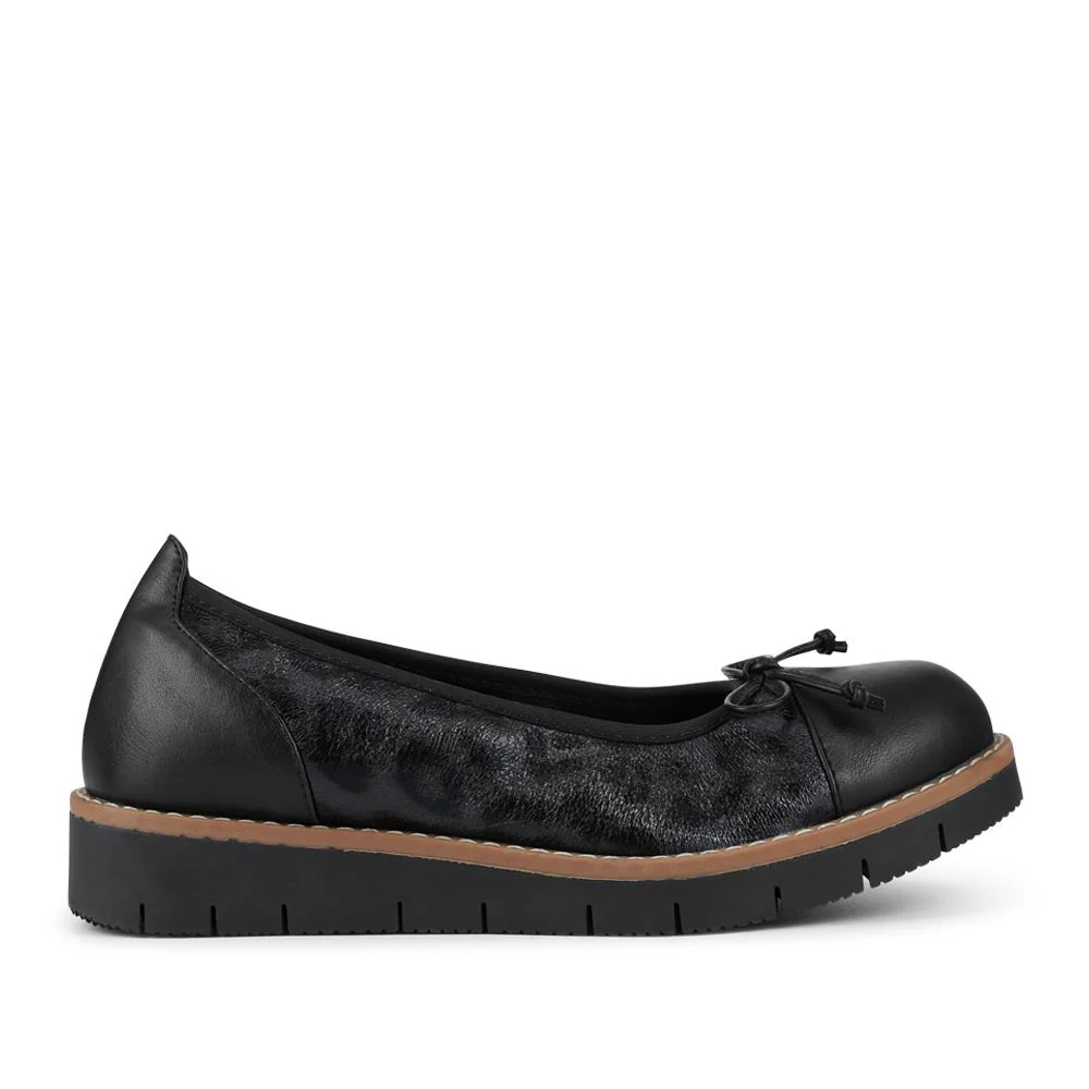 Wide Fit Bow-Detailed Pumps - WBINS40245 / 326 526 - Black Leopard - Image 3