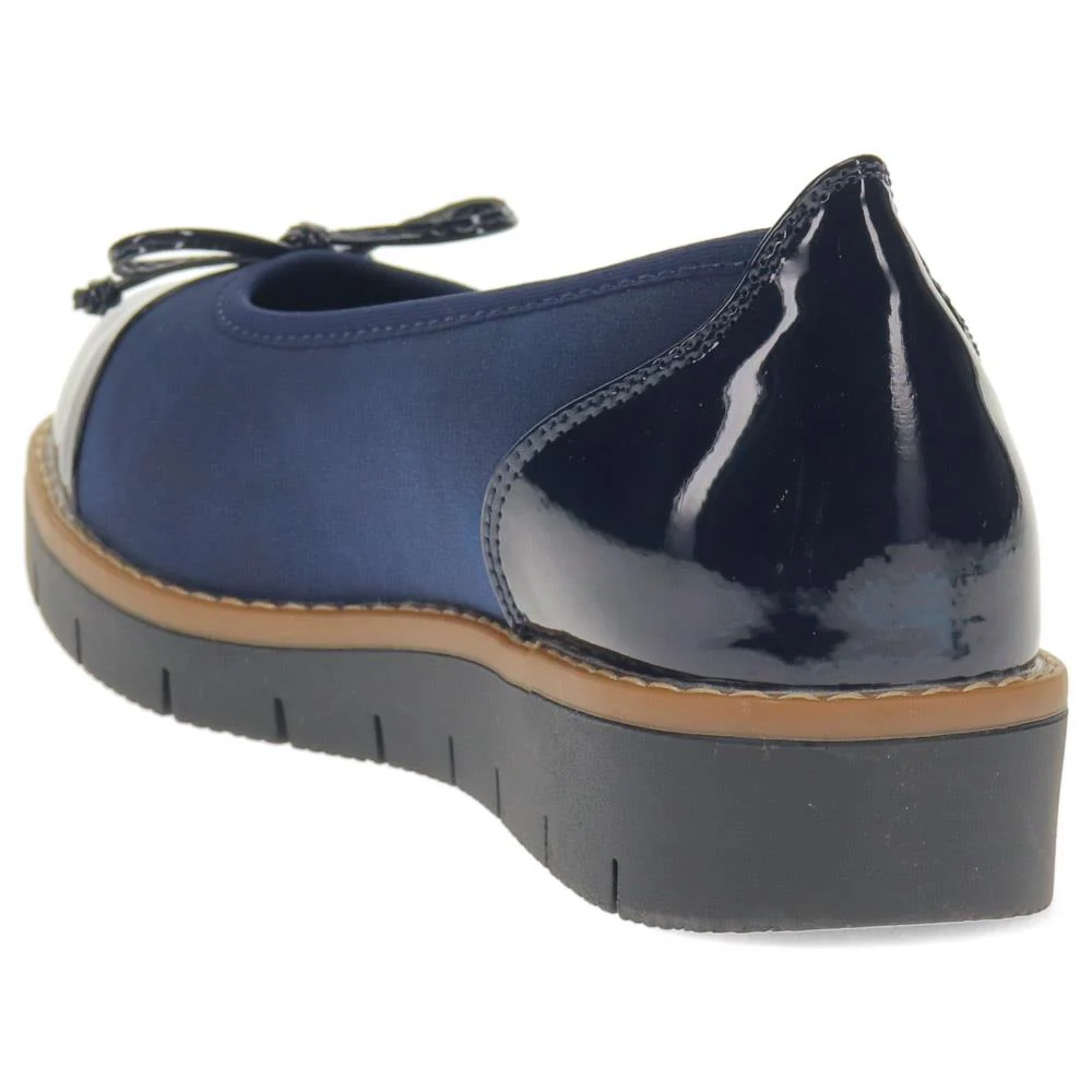 Wide Fit Bow-Detailed Pumps - WBINS40245 / 326 526 - Navy-Navy Patent - Image 3