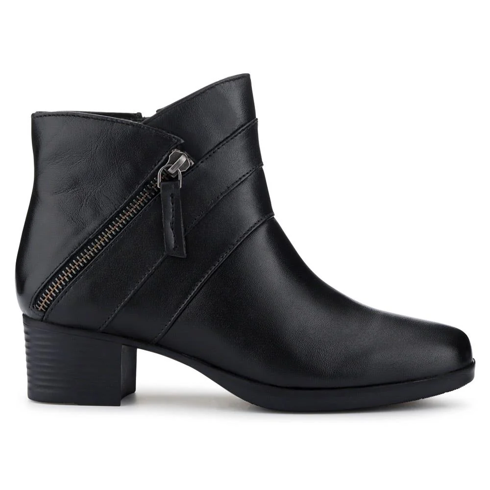 Wide-Fit Breathable Leather Boots - NAP40005 / 326 238 - Black - Image 2
