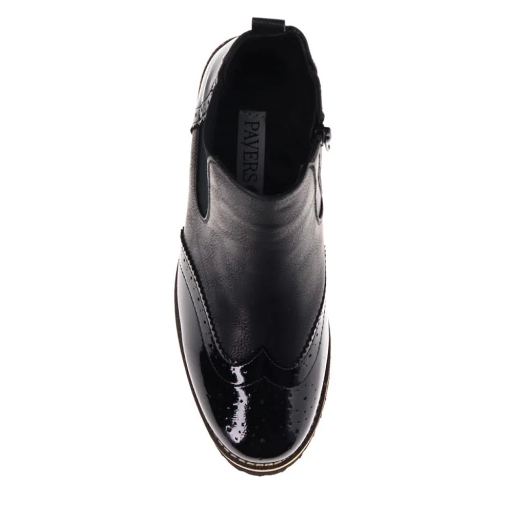 Wide-Fit Brogue Ankle Boots - WBINS40233 / 326 349 - Black - Image 4