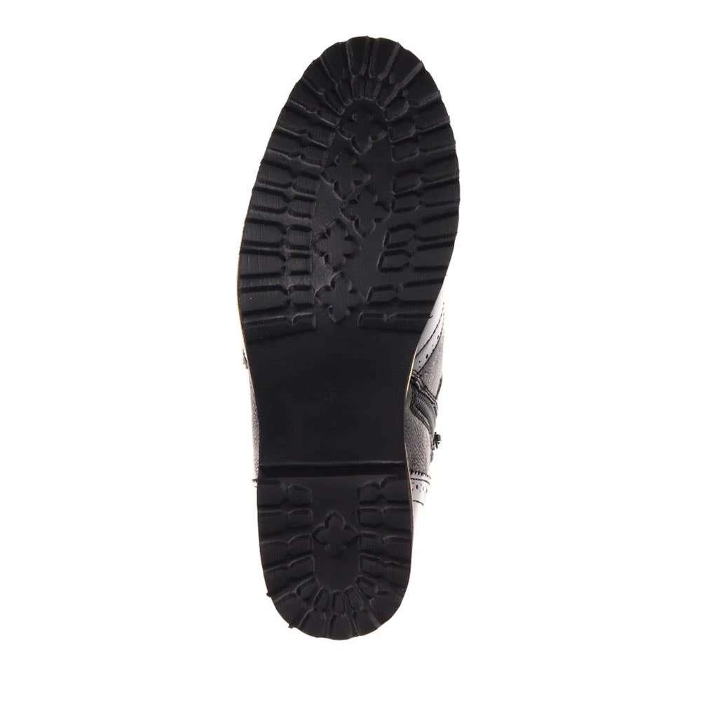 Wide-Fit Brogue Ankle Boots - WBINS40233 / 326 349 - Black - Image 5