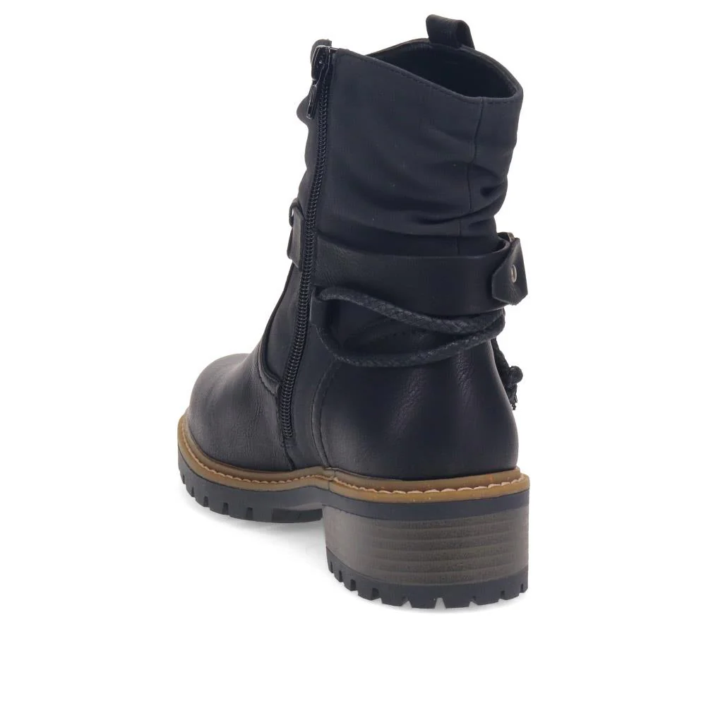 Wide Fit Buckle Ankle Boots - PINYI40015 / 326 201 - Black - Image 3