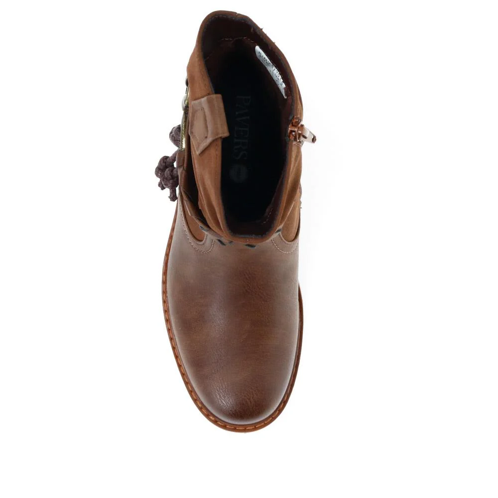 Wide Fit Buckle Ankle Boots - PINYI40015 / 326 201 - Brown - Image 5