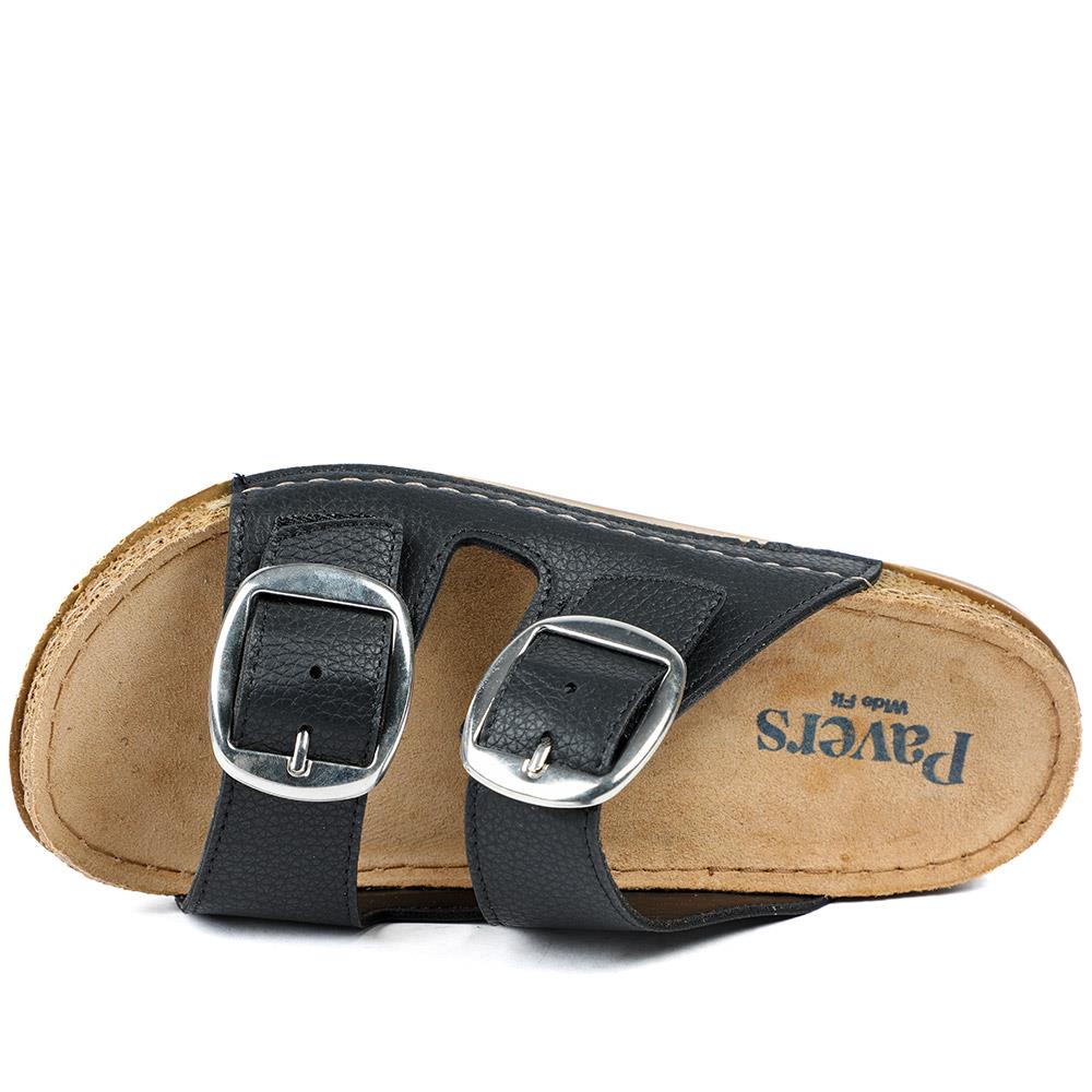 Wide Fit Buckle Detail Comfort Sandals - SERAY43001 / 329 113 - Black - Image 4