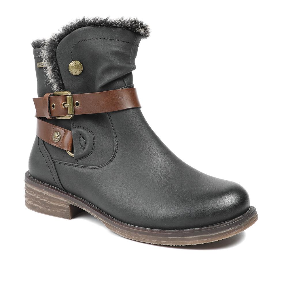 Wide Fit Buckle Detailed Ankle Boots - WK42008 / 328 420