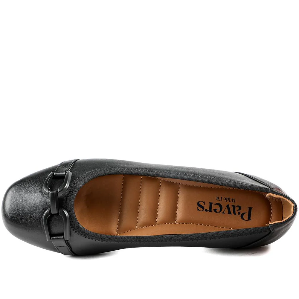 Wide Fit Buckle Detailed Pumps - WK43001 / 328 967 - Black - Image 5