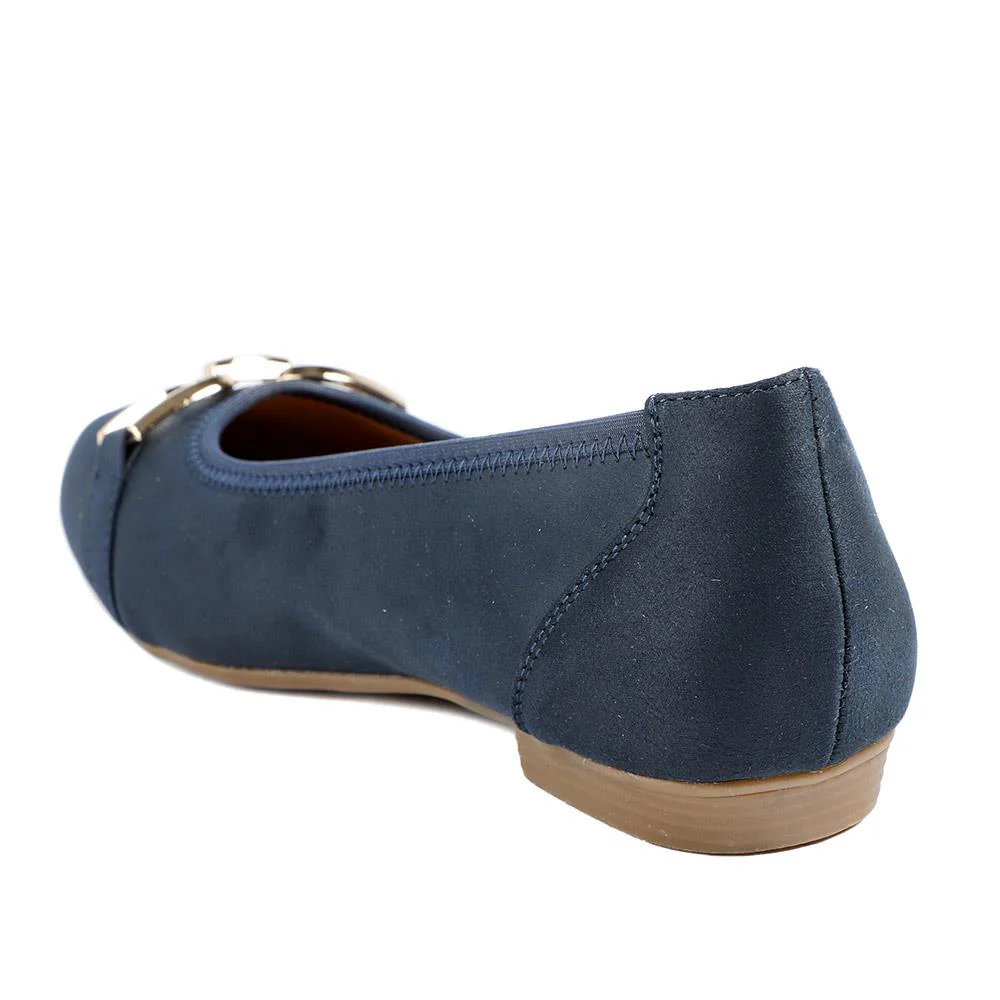 Wide Fit Buckle Detailed Pumps - WK43001 / 328 967 - Navy - Image 4