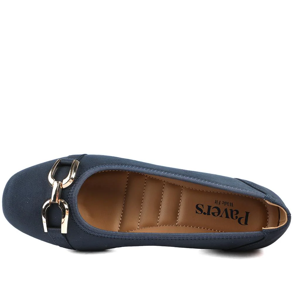 Wide Fit Buckle Detailed Pumps - WK43001 / 328 967 - Navy - Image 5