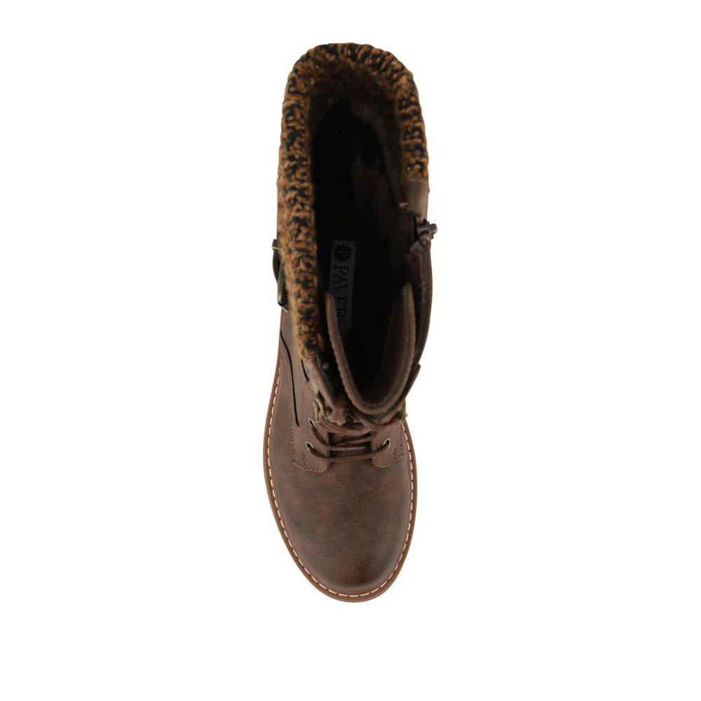 Wide Fit/Wide Calf Boots With Knitted Cuff - WBINS42095 / 328 419 - Brown - Image 4