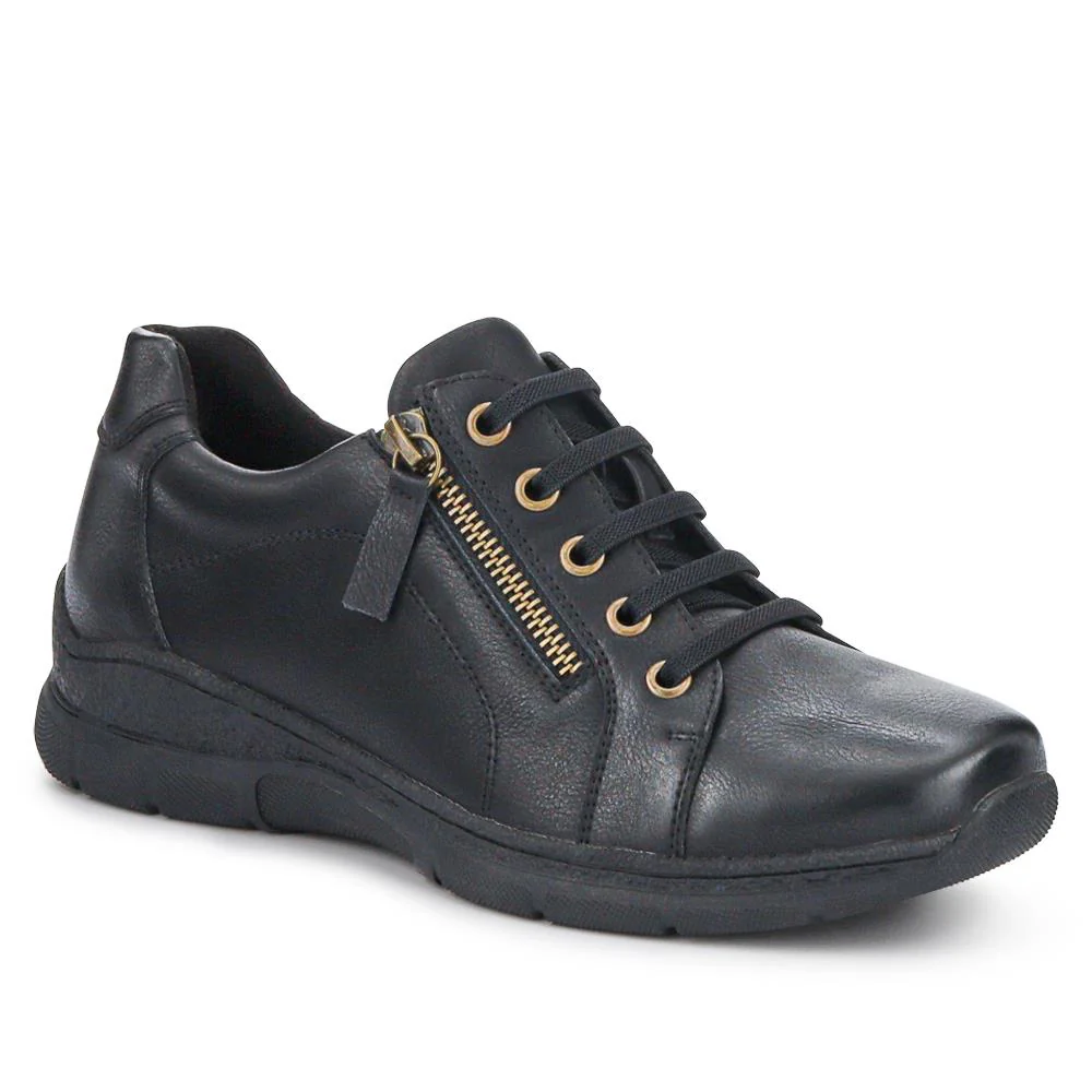 Wide Fit Casual Bungee Lace Shoes - WOIL41042 / 326 927 - Black