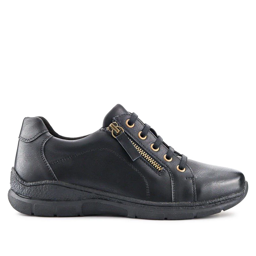 Wide Fit Casual Bungee Lace Shoes - WOIL41042 / 326 927 - Black - Image 2