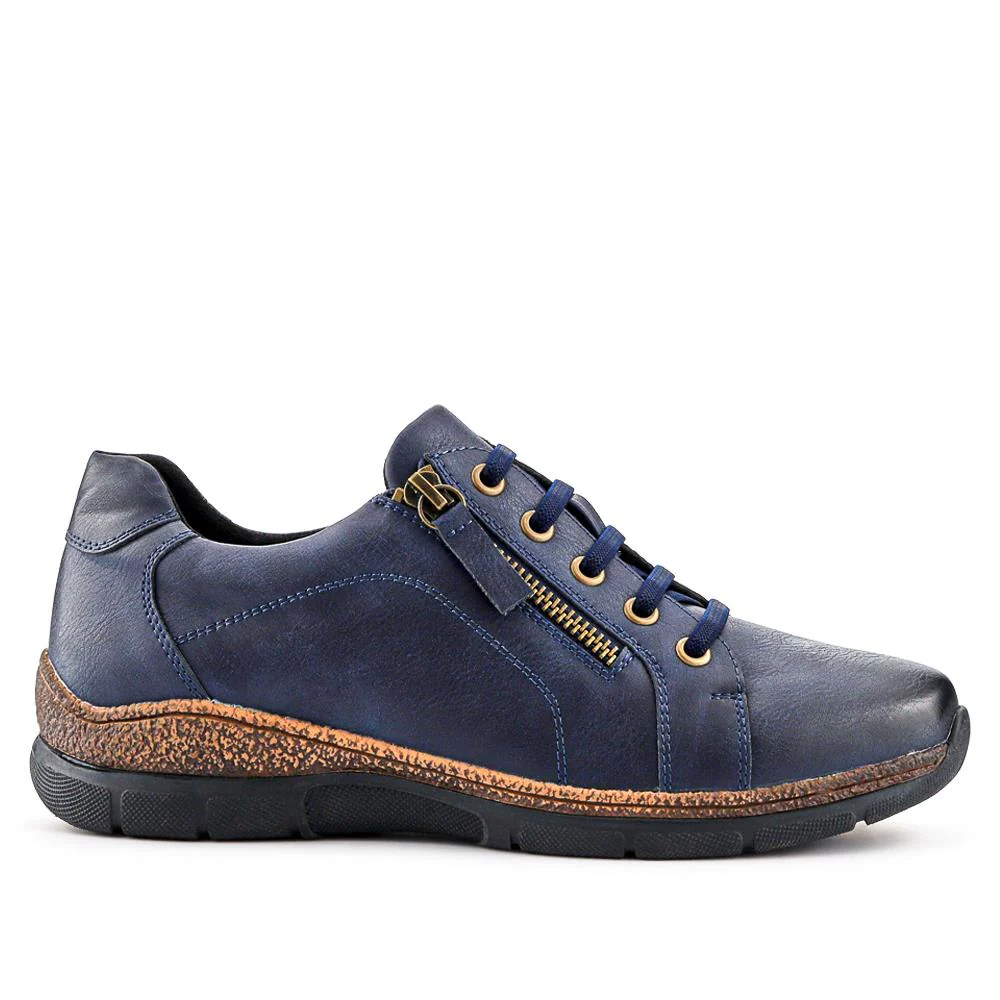 Wide Fit Casual Bungee Lace Shoes - WOIL41042 / 326 927 - Navy - Image 2