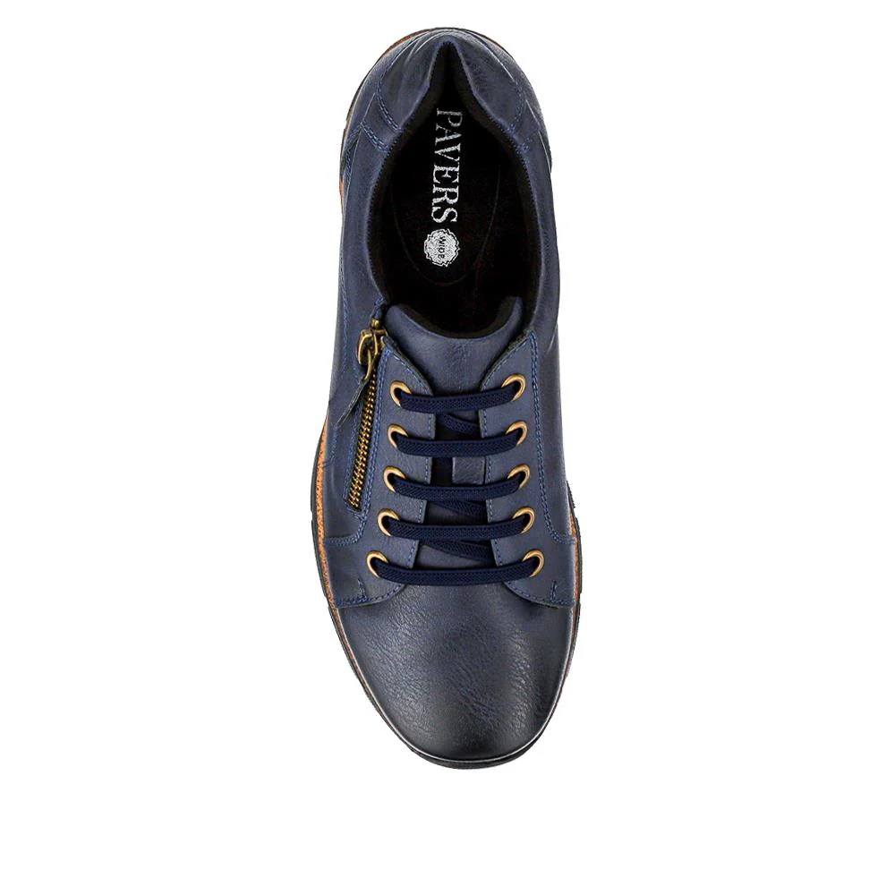 Wide Fit Casual Bungee Lace Shoes - WOIL41042 / 326 927 - Navy - Image 4