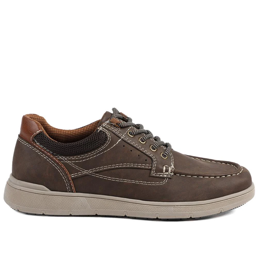 Wide Fit Casual Lace Up Shoes - GANG43003 / 329 270 - Brown - Image 2