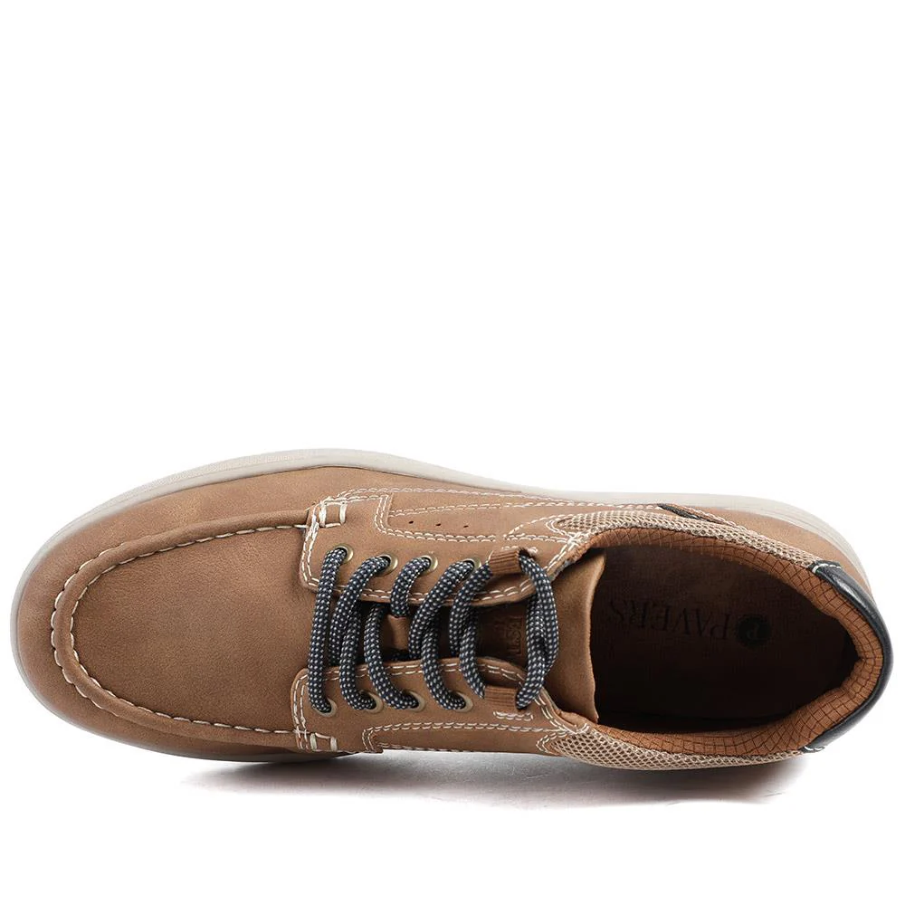 Wide Fit Casual Lace Up Shoes - GANG43003 / 329 270 - Tan - Image 4