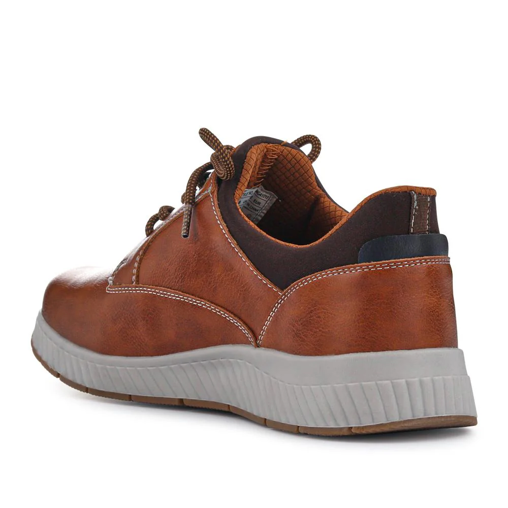 Wide Fit Casual Laced Slip-On Shoes - GANG41017 / 327 576 - Tan - Image 3