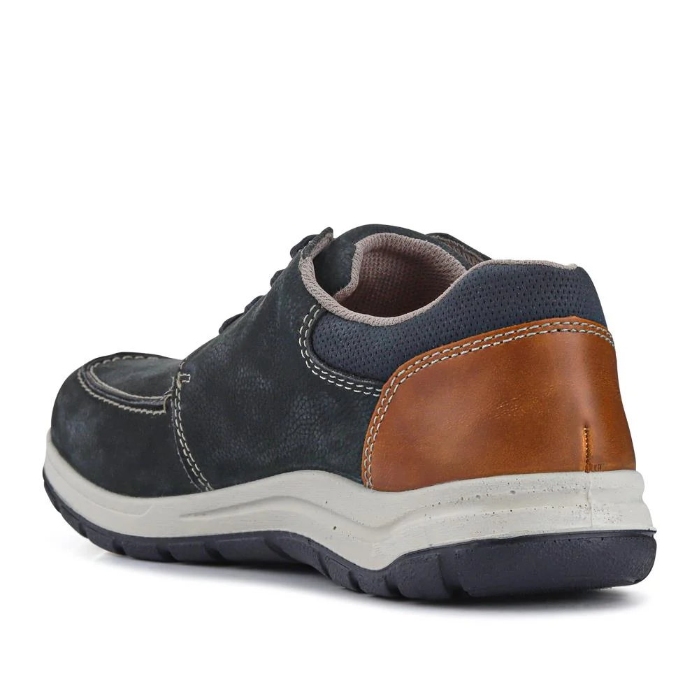 Wide-Fit Casual Leather Shoes - RKR41525 / 326 759 - Navy - Image 3