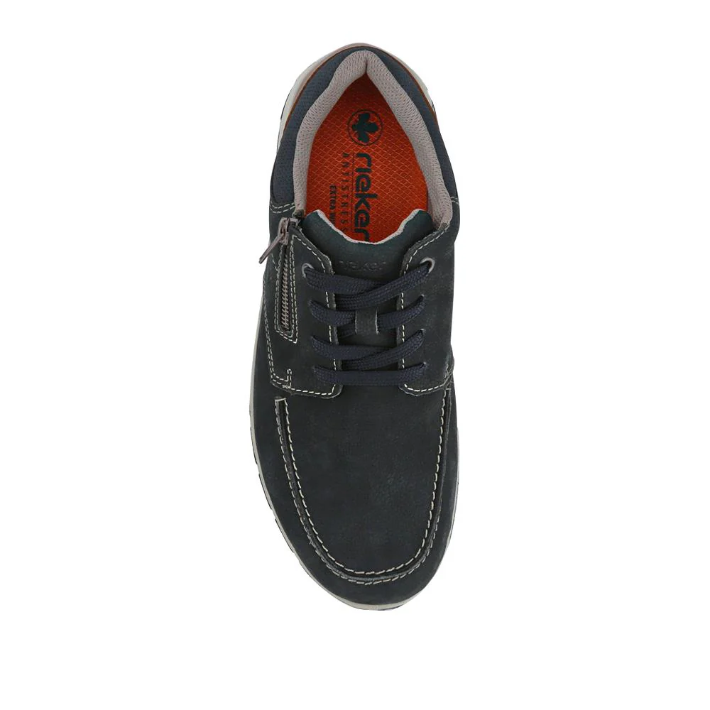 Wide-Fit Casual Leather Shoes - RKR41525 / 326 759 - Navy - Image 4