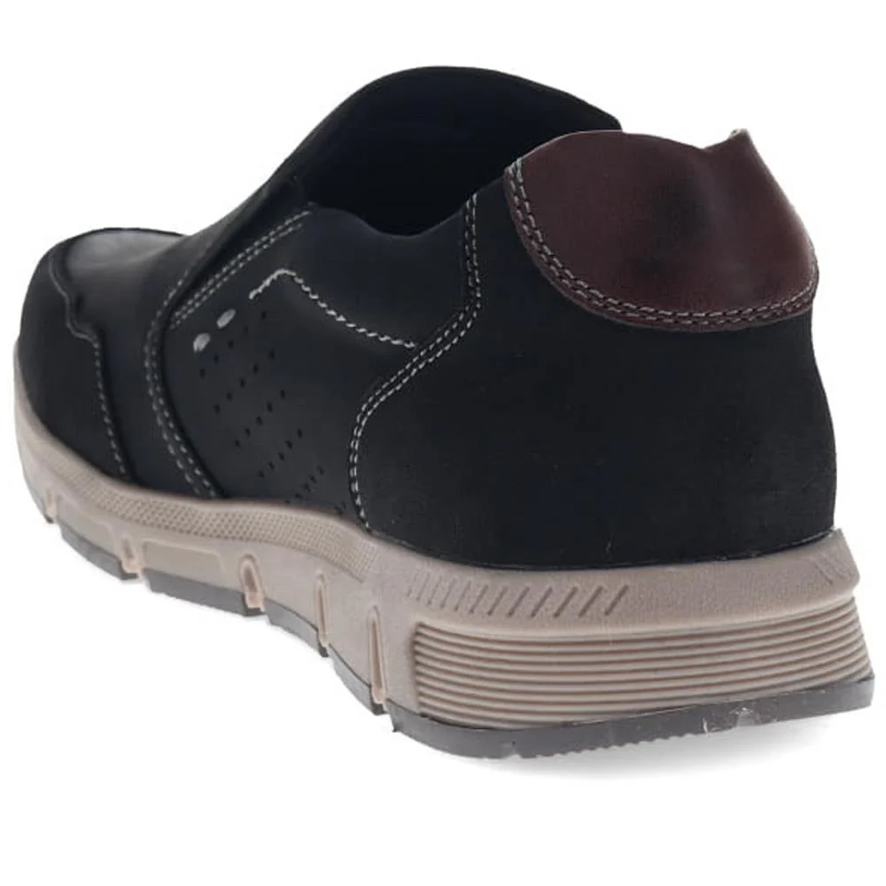 Wide Fit Casual Slip-On Trainers - WBINS40029 / 325 788 - Black - Image 3