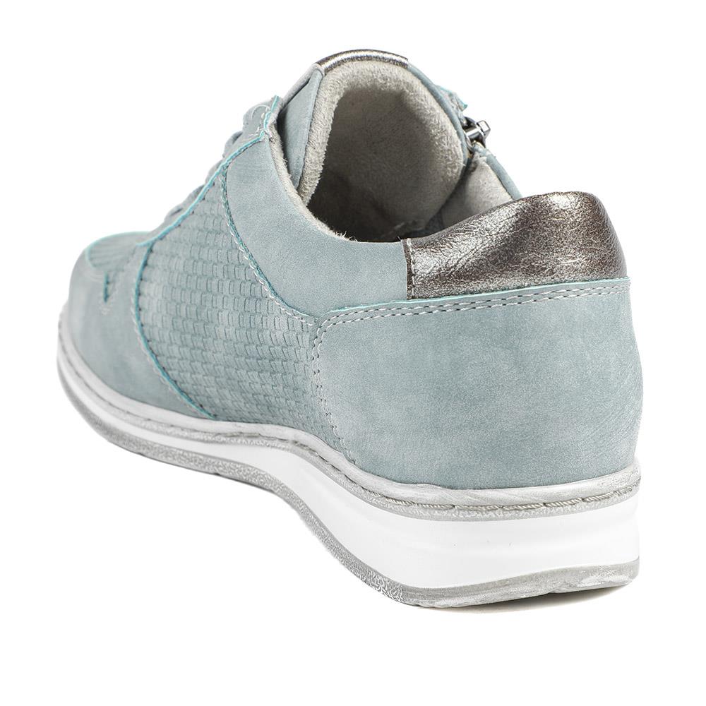 Wide Fit Casual Zip & Lace Trainers - WBINS43088 / 329 285 - Denim - Image 4