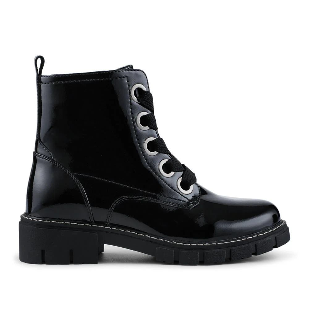 Wide-Fit Chunky Ankle Boots - WBINS42014 / 328 242 - Black Patent - Image 2