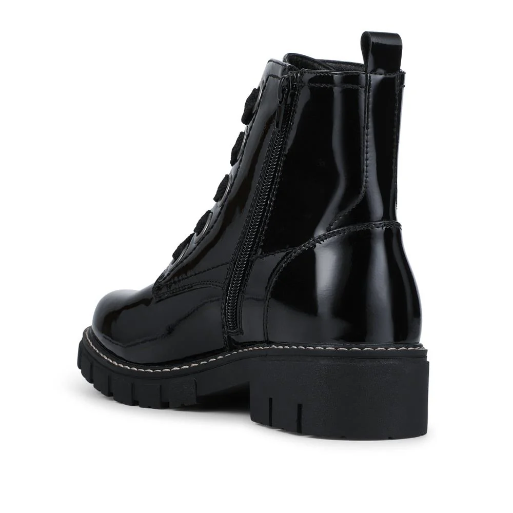 Wide-Fit Chunky Ankle Boots - WBINS42014 / 328 242 - Black Patent - Image 3