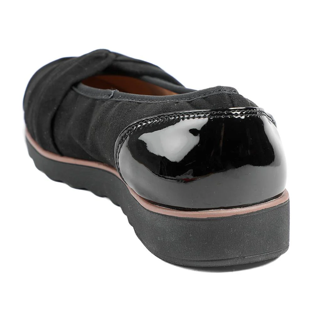 Wide Fit Chunky Bow Detailed Pumps - BRK43006 / 329 008 - Black - Image 4