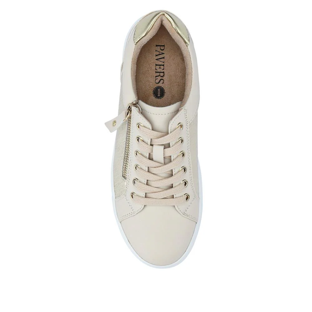 Wide Fit Chunky Lace-Up Trainers - WBINS41001 / 326 810 - Beige - Image 5