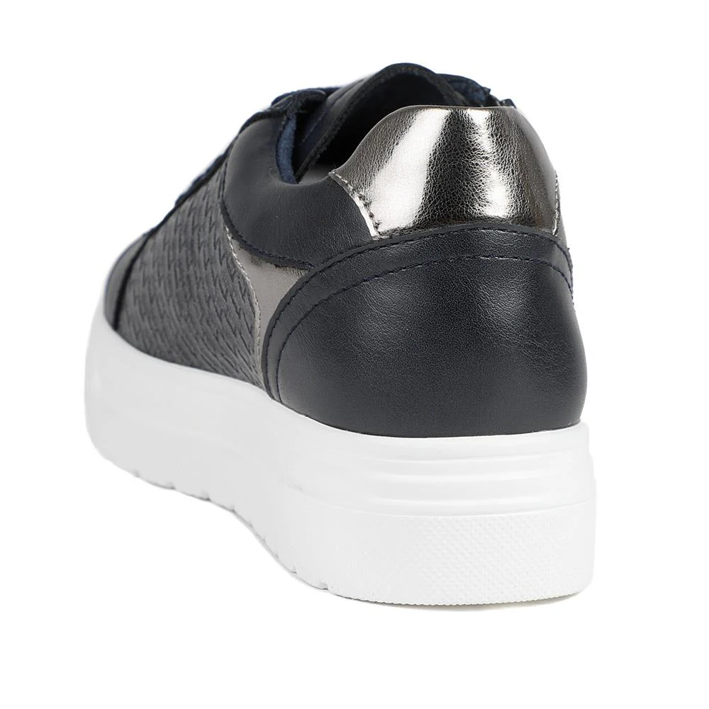 Wide Fit Chunky Lace-Up Trainers - WBINS41001 / 326 810 - Navy - Image 4