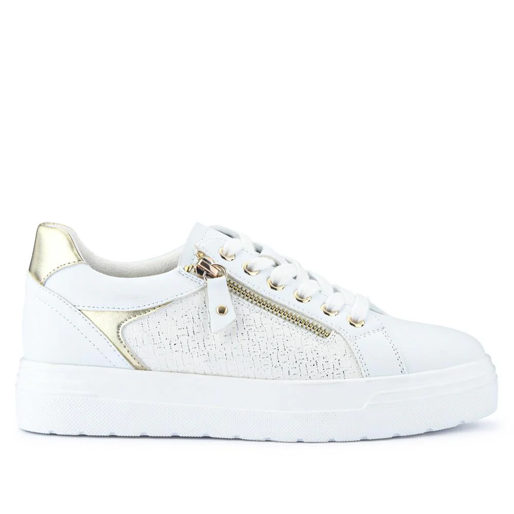 Wide Fit Chunky Lace-Up Trainers - WBINS41001 / 326 810 - White - Image 3