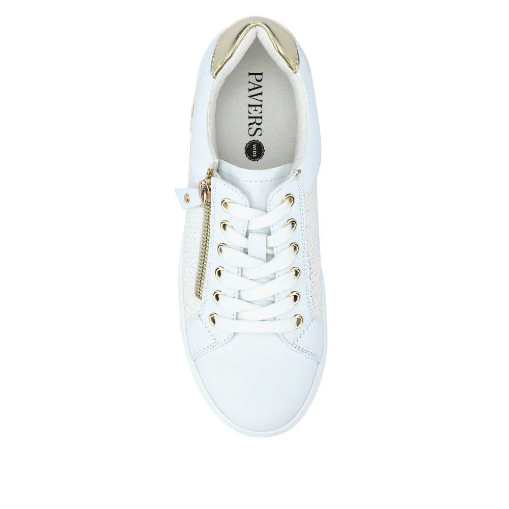 Wide Fit Chunky Lace-Up Trainers - WBINS41001 / 326 810 - White - Image 6
