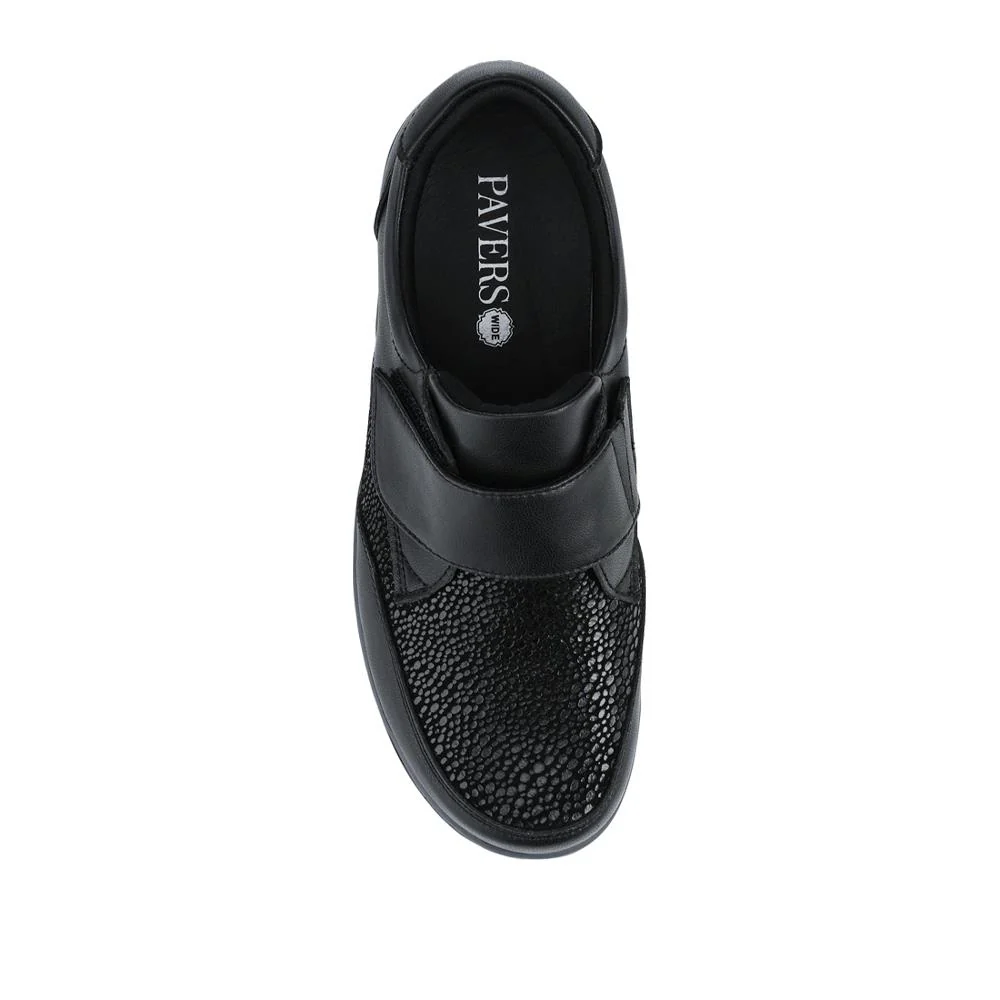 Wide Fit Coated Leather Adjustable Monk Shoes - BRK42013 / 328 120 - Black - Image 4