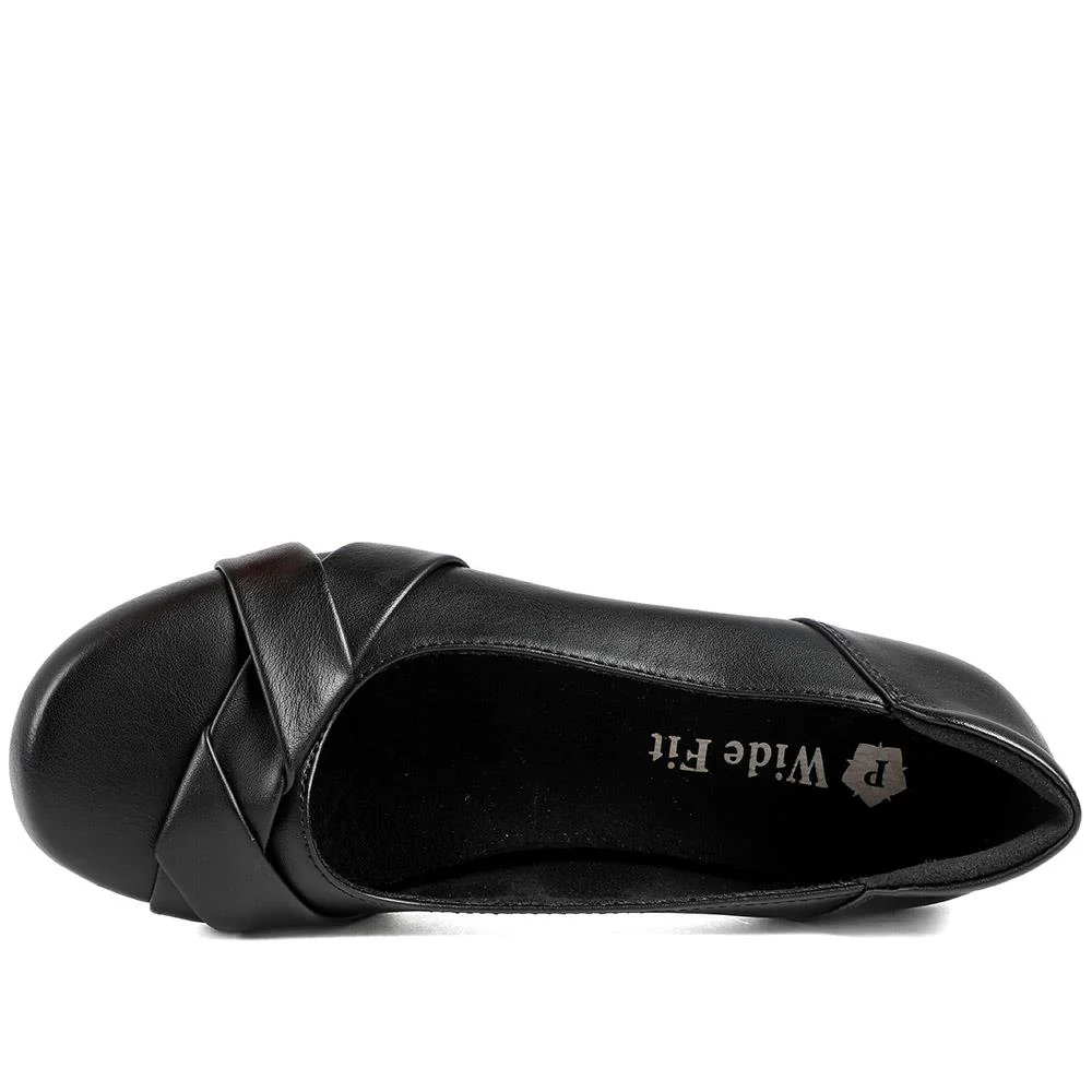 Wide Fit Comfort Ballet Flats - WBINS43067 / 329 024 - Black - Image 5