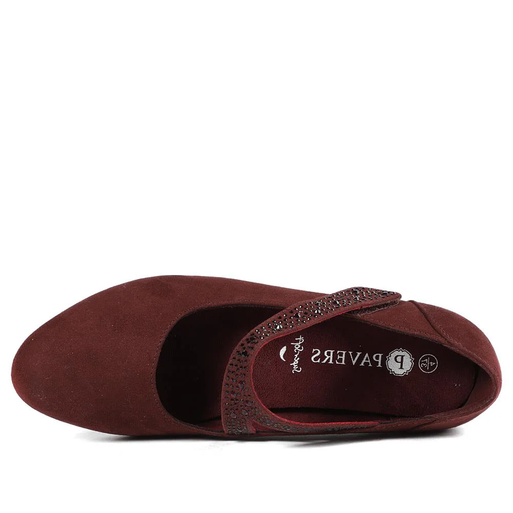 Wide fit Cone Heeled Mary Janes - PLAN40030 / 326 845 - Bordeaux - Image 4