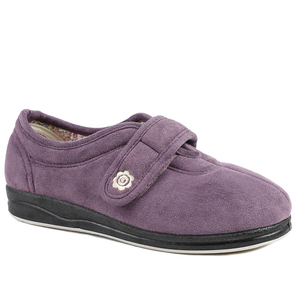 Wide Fit Cosy Adjustable Fasten Slippers - QING43001 / 329 336