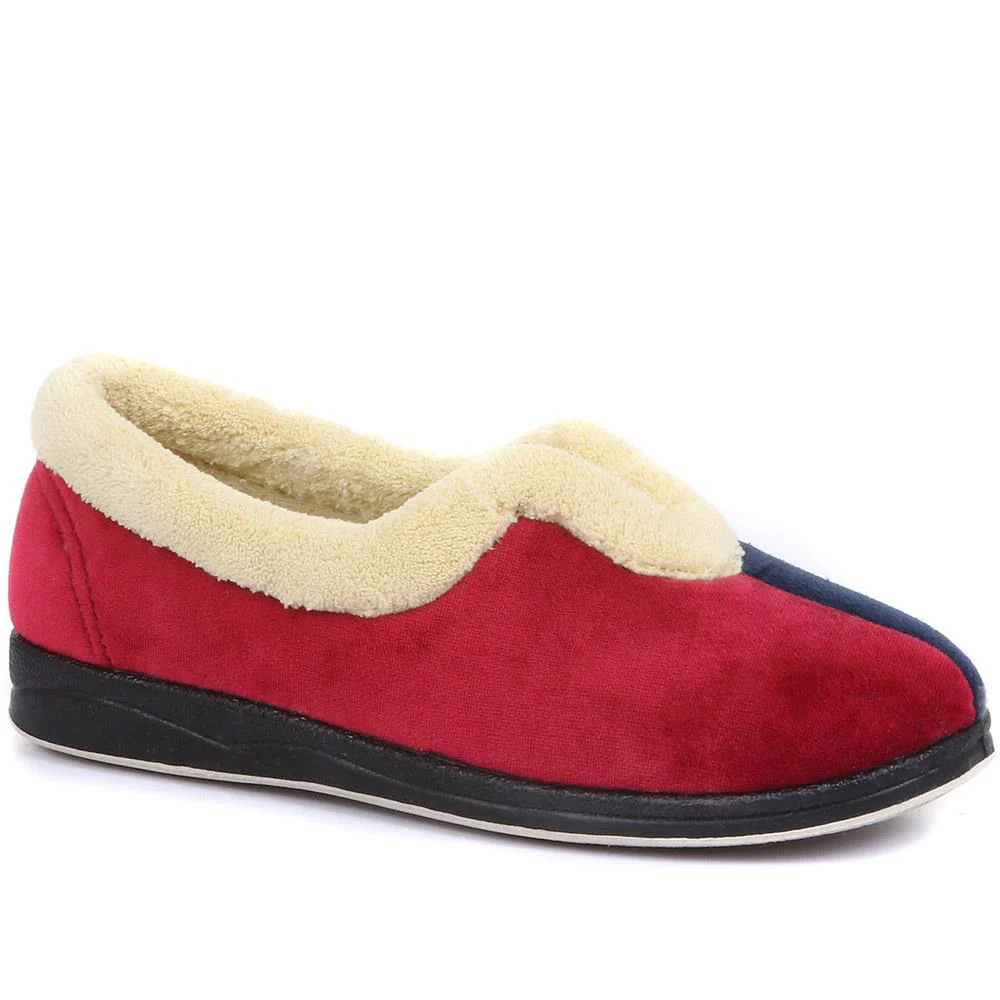 Wide Fit Cosy Antibacterial Full Slippers - QING32013 / 319 075