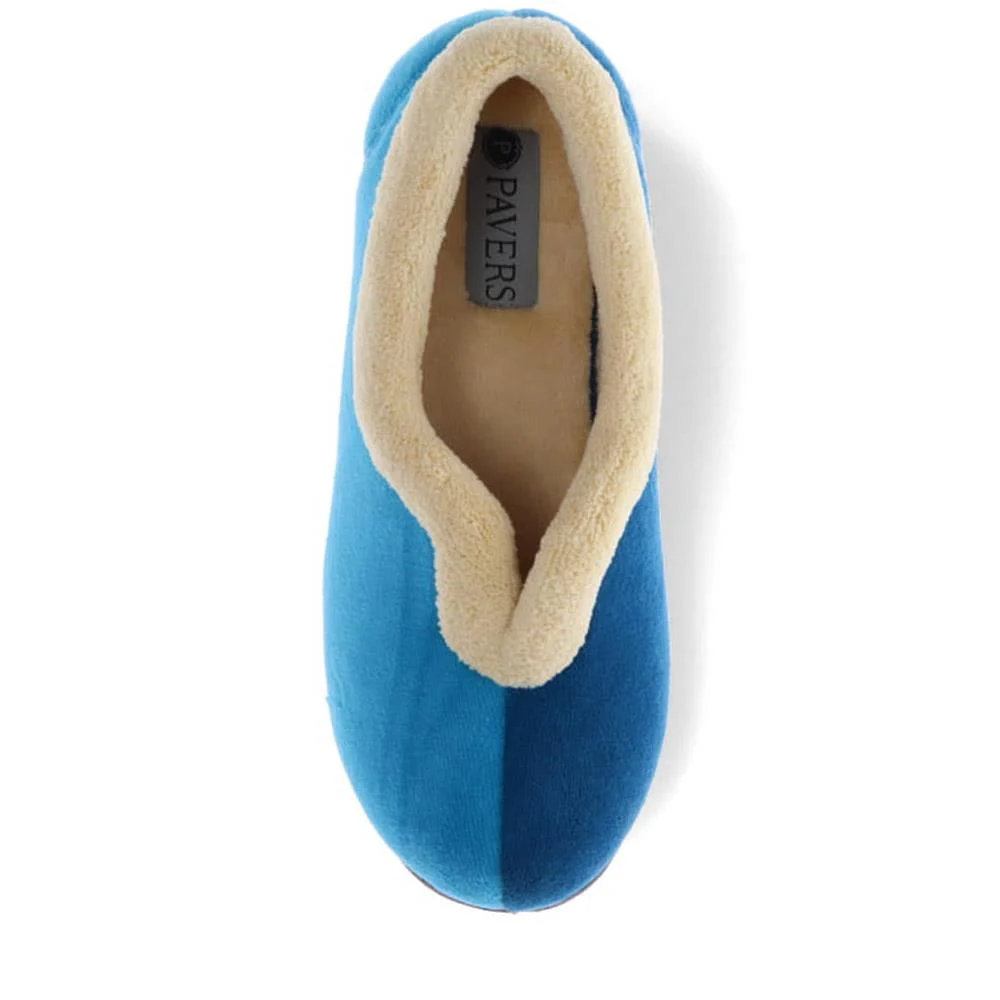 Wide Fit Cosy Antibacterial Full Slippers - QING32013 / 319 075 - Blue Teal - Image 4