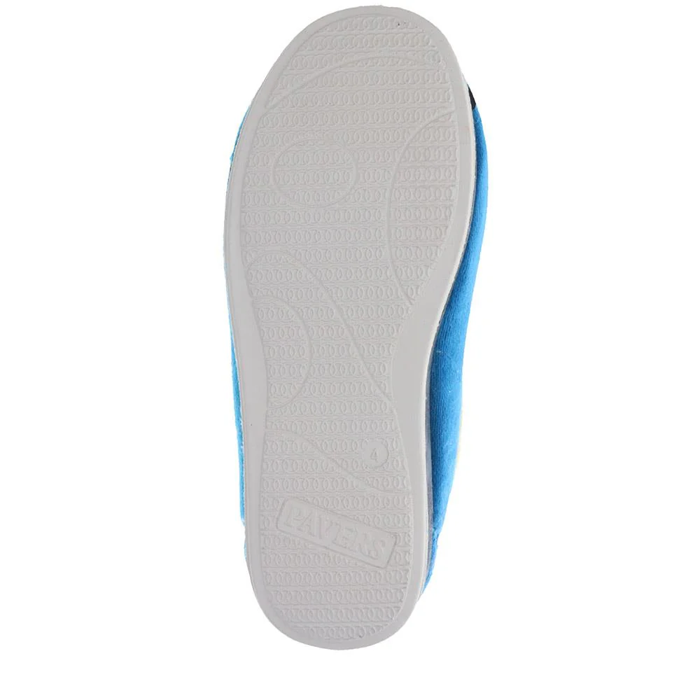 Wide Fit Cosy Antibacterial Full Slippers - QING32013 / 319 075 - Blue Teal - Image 5
