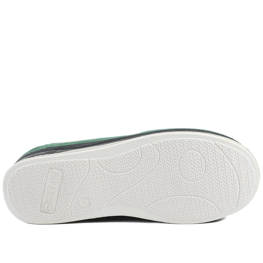 Wide Fit Cosy Antibacterial Full Slippers - QING32013 / 319 075 - Green - Image 5