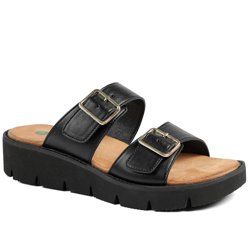 Wide Fit Cushioned Buckled Sandals - BAIZH43015 / 329 140