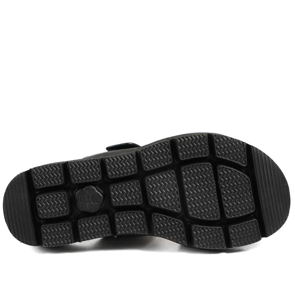 Wide Fit Cushioned Buckled Sandals - BAIZH43015 / 329 140 - Black - Image 6